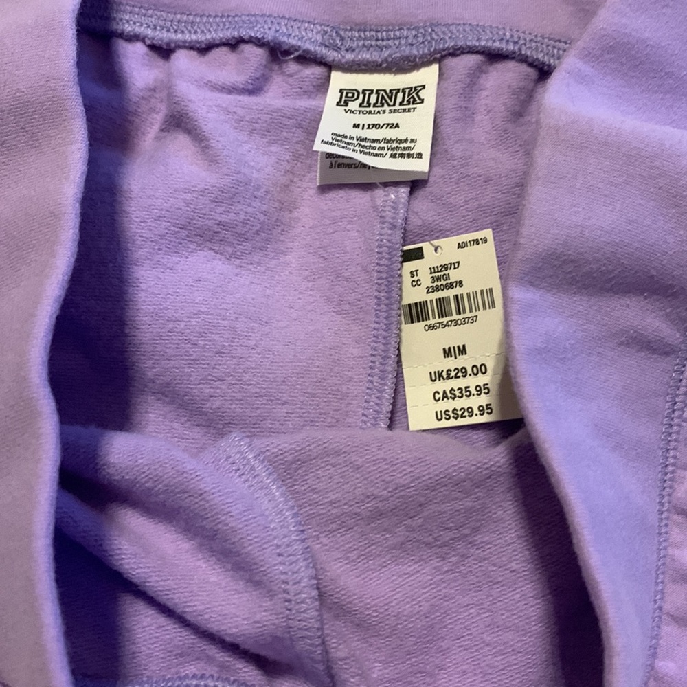 New Victoria’s Secret PINK Purple Shorts with Lace-up sides. Size medium. - Picture 2 of 3